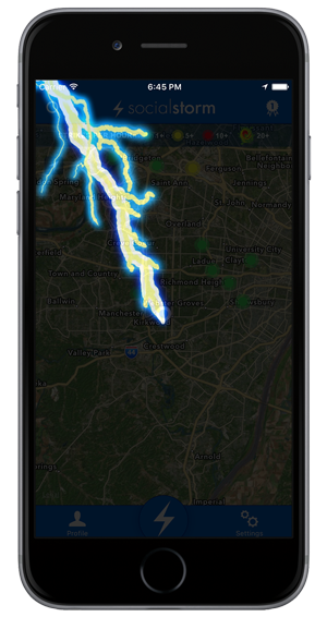 SocialStorm app lightning strike